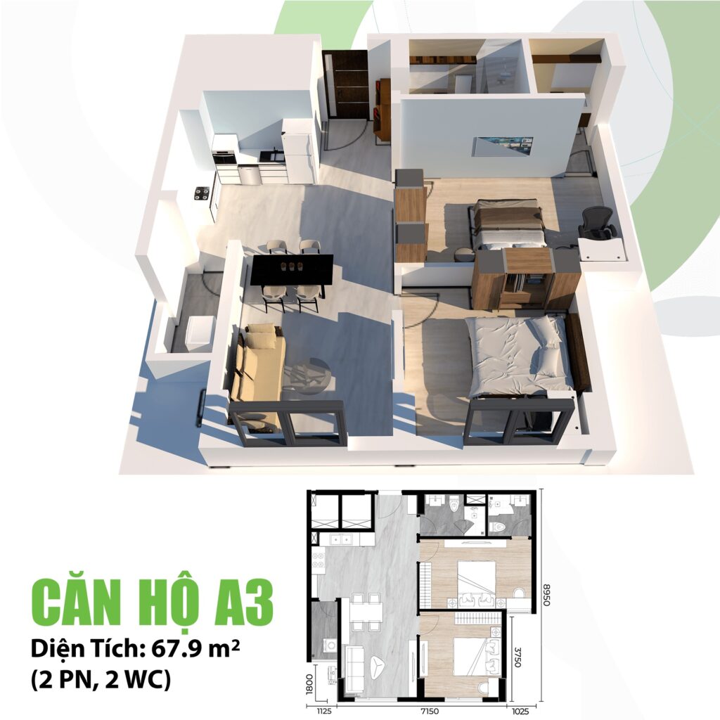 Căn hộ A3 - 67,9 m2