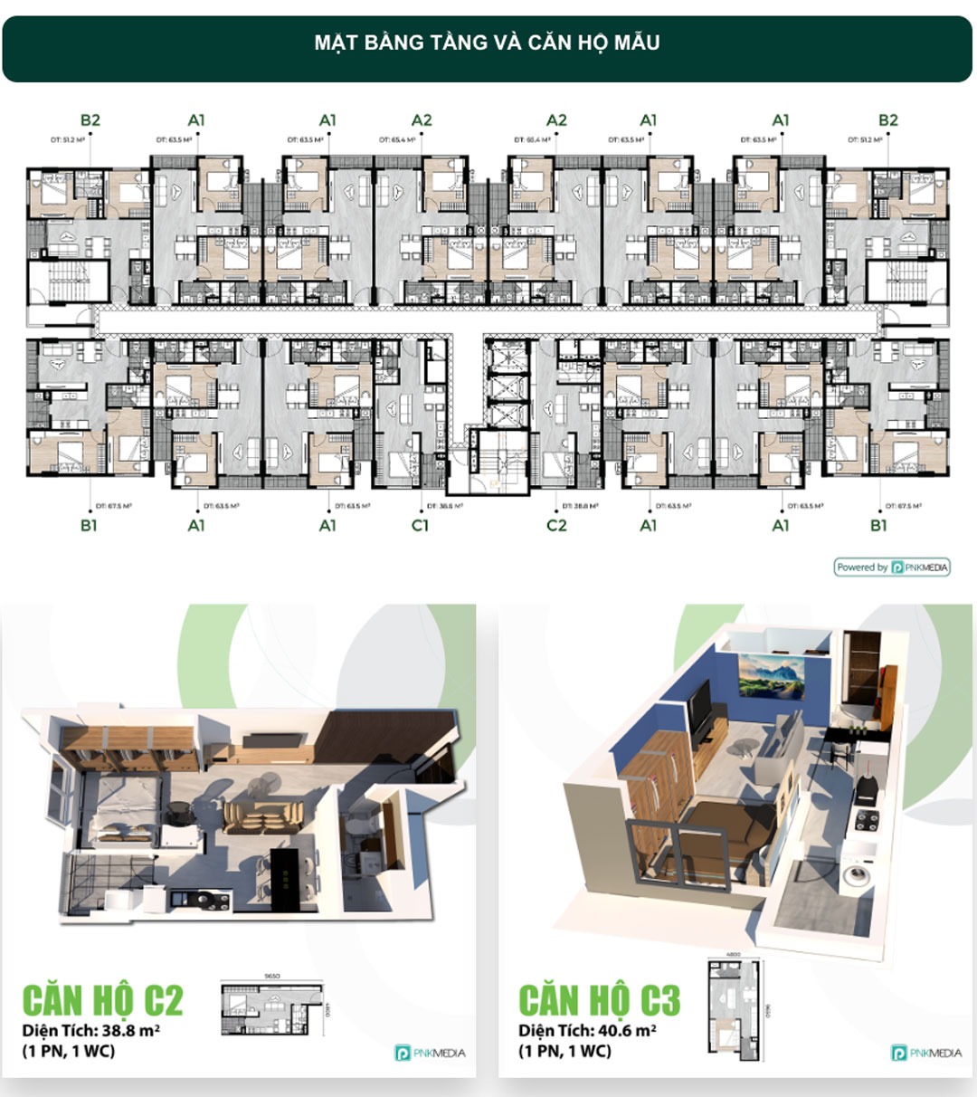 KHU ĐÔ THỊ SINH THÁI CHÁNH MỸ 122 Mặt bằng và căn hộ điển hình Chung cư An Sinh (NOXH) - Chánh Mỹ